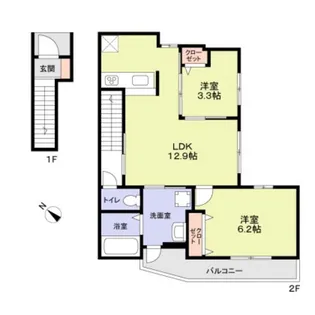 プレミアムスイート岸和田駅前【202号室】の間取り