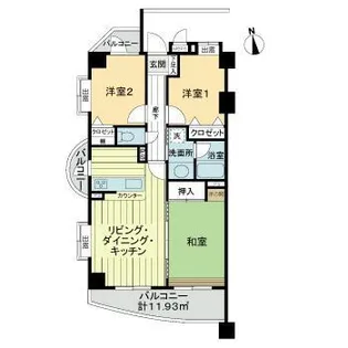 ライオンズマンション聖蹟桜ヶ丘一ノ宮【0301号室】の間取り