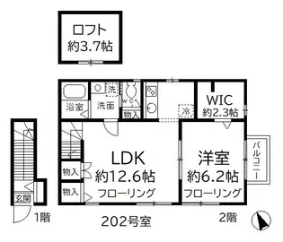 セレッソⅠ【202号室号室】の間取り