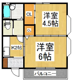 ヴィラ・アキツ【3階】の間取り