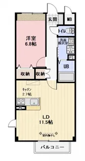 モンレーヴ【1階】の間取り
