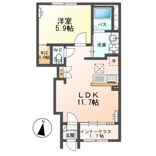 ブループラム【1階】の間取り