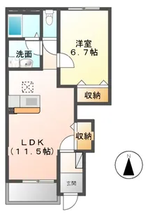 キャトルビアン(Quatre Bien)【1階】の間取り