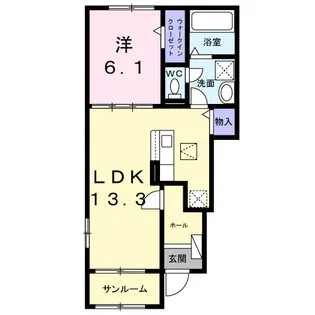 アルソーレ芳川【1階】の間取り