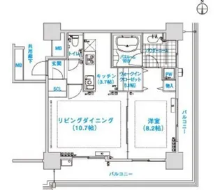 松屋タワー【23階】の間取り