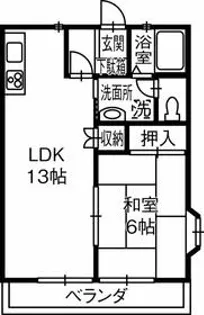 フォレスト古庄B【2階】の間取り