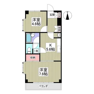 ベルヴューA館【105号室】の間取り
