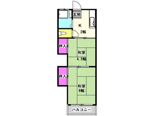 山本ハイツ【202号室】の間取り