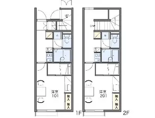 レオパレス赤い靴【105号室】の間取り