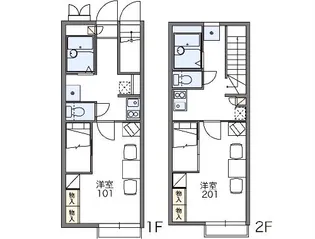 レオパレス瑞雲【202号室】の間取り