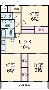 アイリス八橋【2階】の間取り