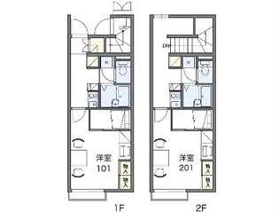 レオパレスシャルマンピエースⅡ【202号室】の間取り