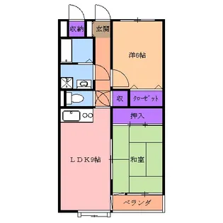 サントラップ鶴田【206号室】の間取り
