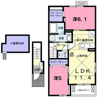 ビオーラ長田 B【2階】の間取り