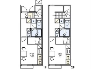レオパレスルーアル岡【203号室】の間取り