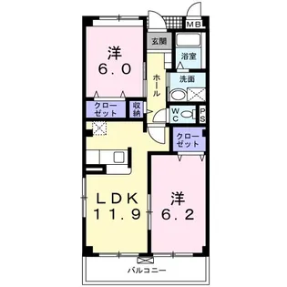 エレガンシア ルーナ【2階】の間取り