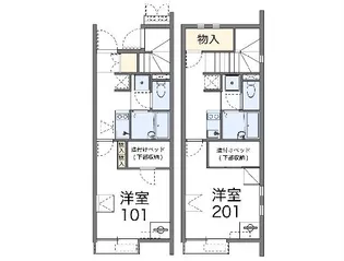 レオネクスト夕顔【109号室】の間取り