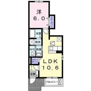 ヴィラ・大堀端A【1階】の間取り