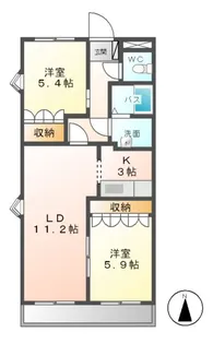シュノンソー【3階】の間取り