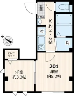 クレール月島【2階】の間取り