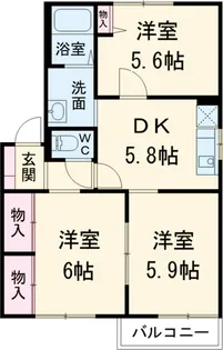 オーシャンヒルズA【101号室】の間取り