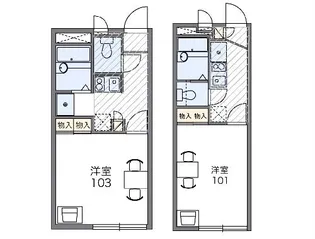 レオパレスアロージョ【2階】の間取り