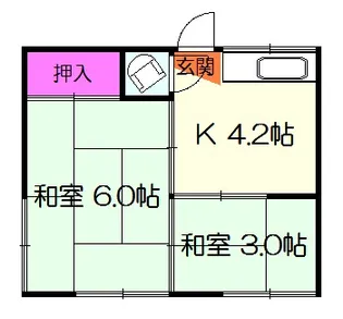 第2丸長荘【201号室】の間取り