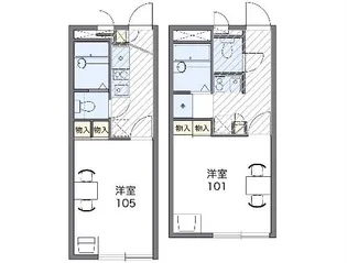 レオパレスサンビームD【1階】の間取り