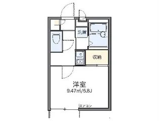 レオパレス西陣【103号室】の間取り