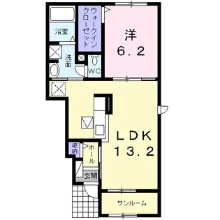 プラシード水内【1階】の間取り