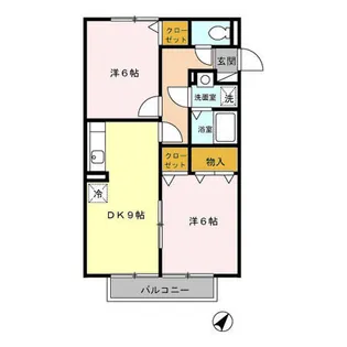 シェルクレールA【202号室】の間取り
