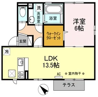 ラ ヴィ クレール【1階】の間取り