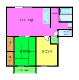 ラッキービレッジ【102号室】の間取り