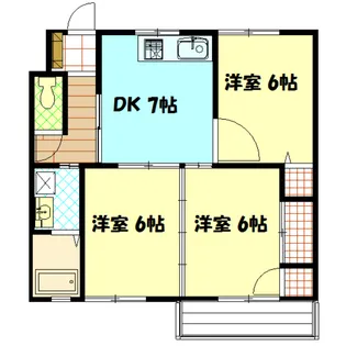 サウスゲート【202号室】の間取り