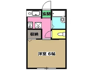 ファンテーヌメゾン片倉【102号室】の間取り