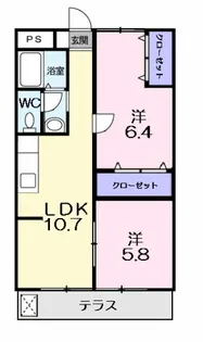 シティハイツ丸地【1階】の間取り