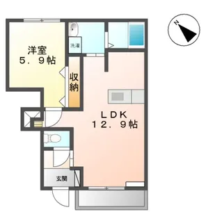 アクア ドルチェ ドゥーエ【102号室】の間取り