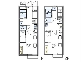 レオパレス山竹【104号室】の間取り
