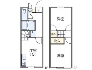 レオパレスT21【104号室】の間取り