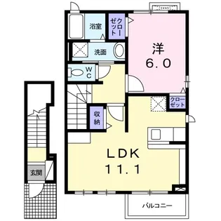 ボヌール大岩館【2階】の間取り
