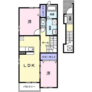 宇塚ハイツ【2階】の間取り
