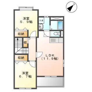 ヴィラ・サンライトⅠ【201号室】の間取り