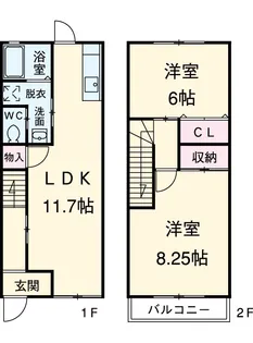 アウローラ B【2号室】の間取り