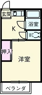 第2コーポゆうわ【2D号室】の間取り
