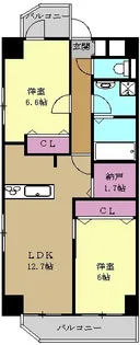 ハピネス車道【3階】の間取り
