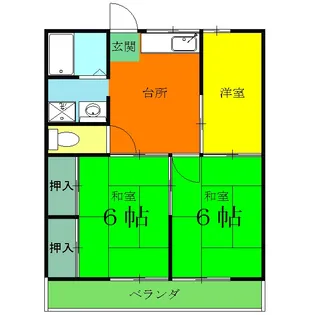カナイハイツ【206号室】の間取り