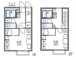 レオパレスアゼリア【1階】の間取り