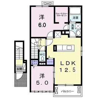 ウエスト パーク A【2階】の間取り