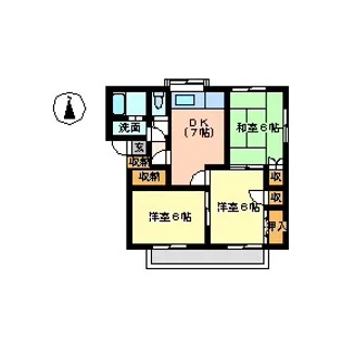 赤城町コーポ【201号室】の間取り