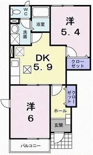 エスポワール2001A【1階】の間取り